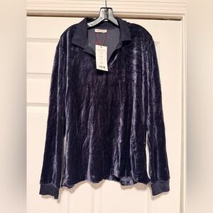 NWT Orlebar Brown Deep Blue Velvet Polo
